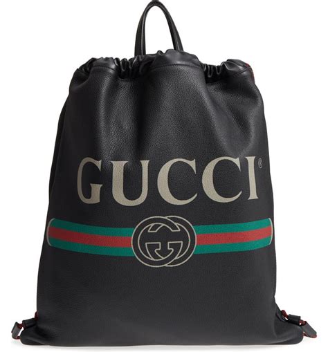 Gucci Logo Drawstring Backpack 